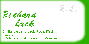 richard lack business card